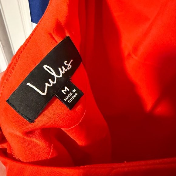 Lulus Joyful Red Orange Multi Stripe Tie-Back Mini Dress - Picture 5 of 8